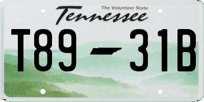 TN license plate T8931B