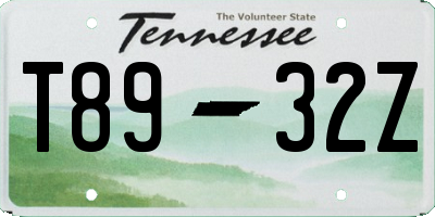 TN license plate T8932Z