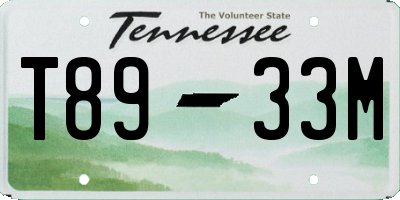 TN license plate T8933M