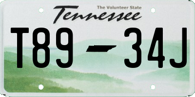 TN license plate T8934J