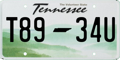 TN license plate T8934U