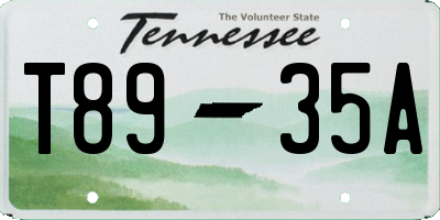TN license plate T8935A