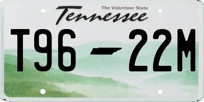 TN license plate T9622M
