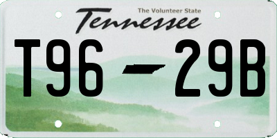 TN license plate T9629B