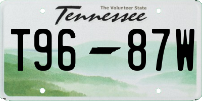 TN license plate T9687W