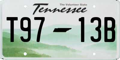 TN license plate T9713B