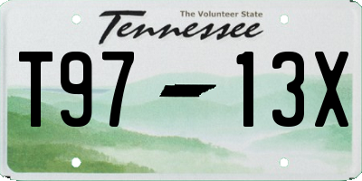 TN license plate T9713X