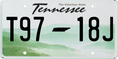 TN license plate T9718J