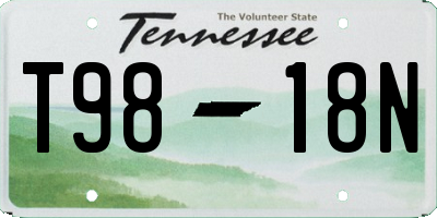 TN license plate T9818N