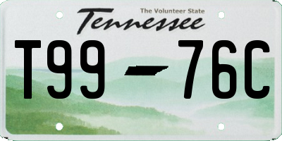 TN license plate T9976C