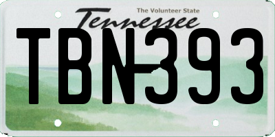 TN license plate TBN393