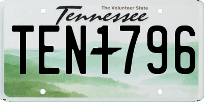 TN license plate TEN1796