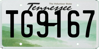 TN license plate TG9167