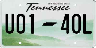 TN license plate U0140L