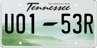 TN license plate U0153R