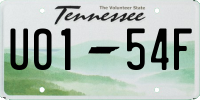 TN license plate U0154F