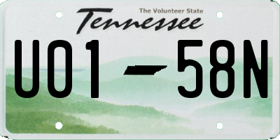 TN license plate U0158N