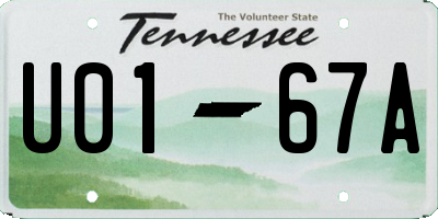 TN license plate U0167A