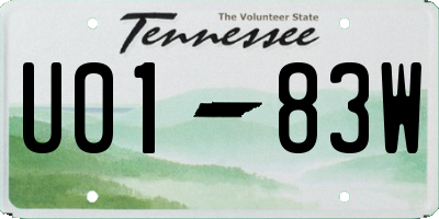 TN license plate U0183W