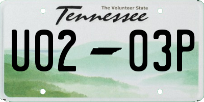 TN license plate U0203P