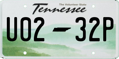 TN license plate U0232P