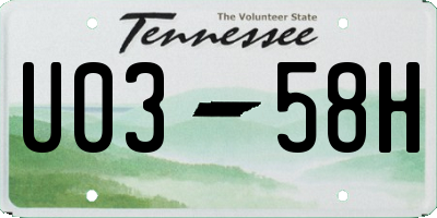 TN license plate U0358H