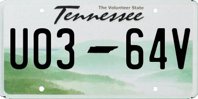 TN license plate U0364V