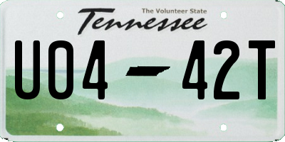 TN license plate U0442T