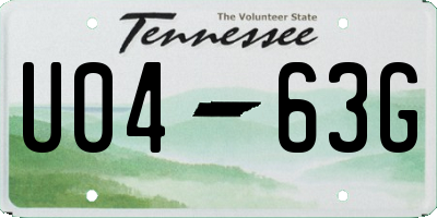 TN license plate U0463G