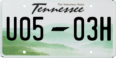 TN license plate U0503H