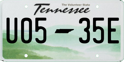 TN license plate U0535E