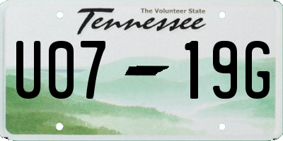 TN license plate U0719G