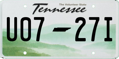 TN license plate U0727I