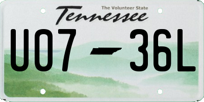 TN license plate U0736L