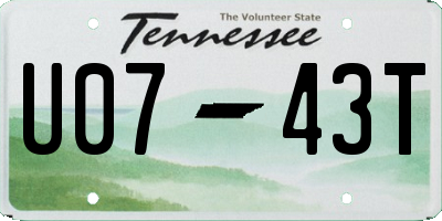 TN license plate U0743T