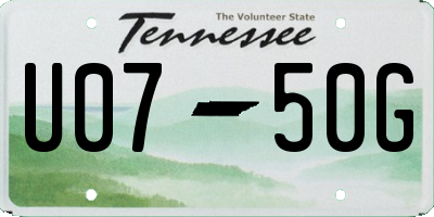 TN license plate U0750G