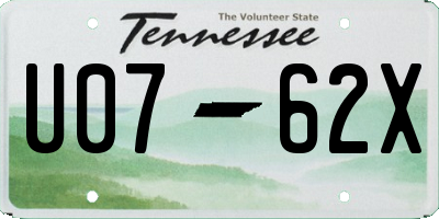 TN license plate U0762X
