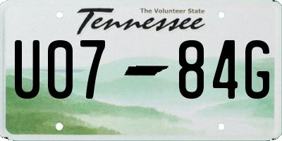 TN license plate U0784G