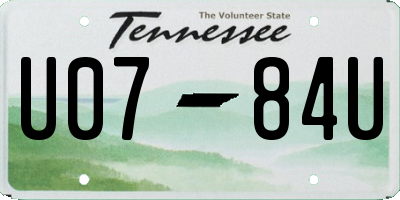 TN license plate U0784U