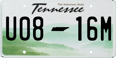 TN license plate U0816M