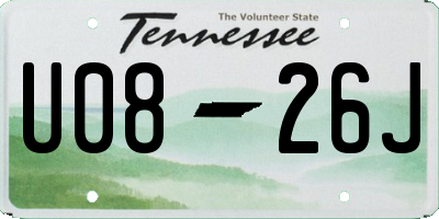 TN license plate U0826J