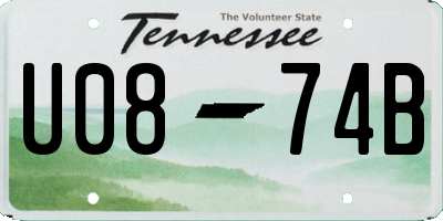 TN license plate U0874B