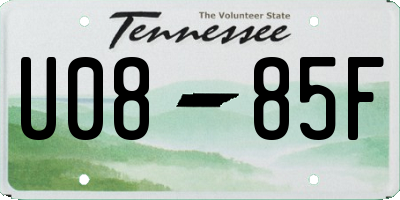 TN license plate U0885F