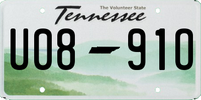 TN license plate U0891O