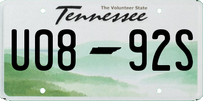TN license plate U0892S