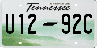 TN license plate U1292C