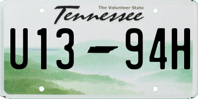 TN license plate U1394H