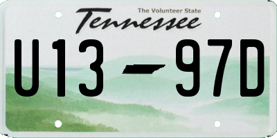 TN license plate U1397D