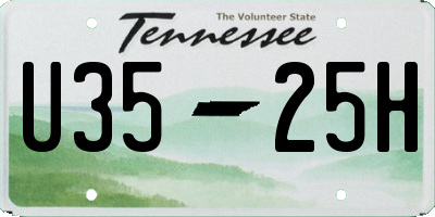 TN license plate U3525H