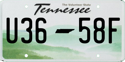 TN license plate U3658F